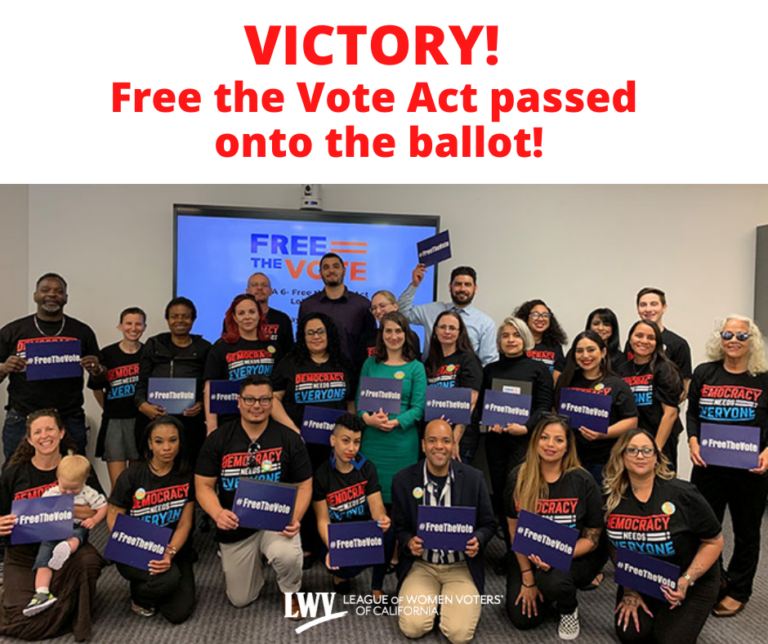 Free the vote, voting rights, california, voting, formerly incarcerated, League of Women Voters, elections, cavotes